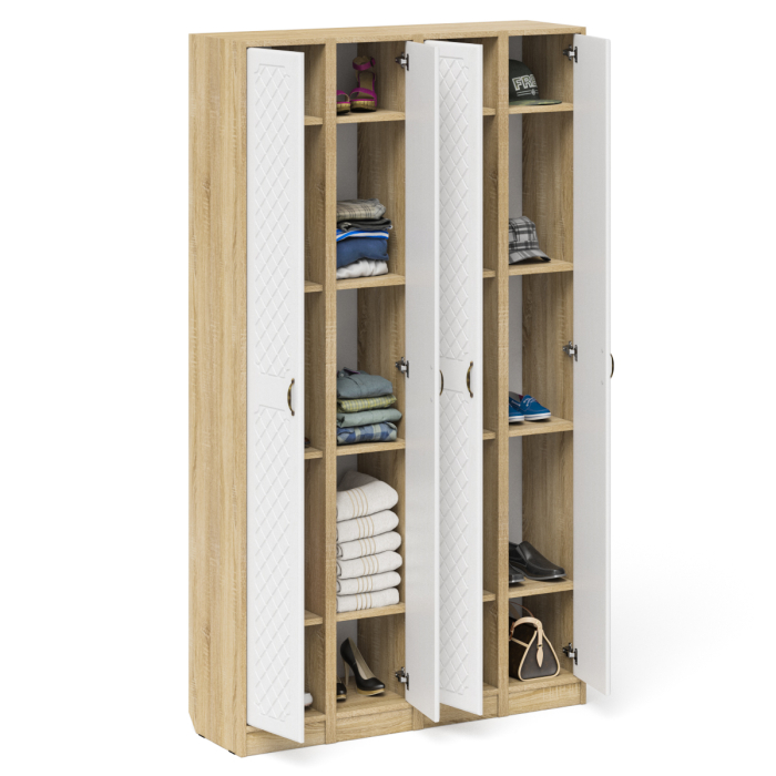 Прихожие, Пеналы для прихожей в общий коридор П-6 МДФ фрезеровка ромб