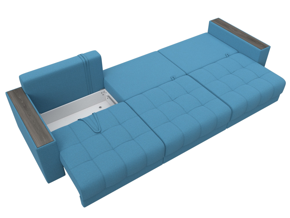 Дизайнерские диваны для гостиной, Диван прямой с декором Лига-049 НПБ Лонг, рогожка Амур