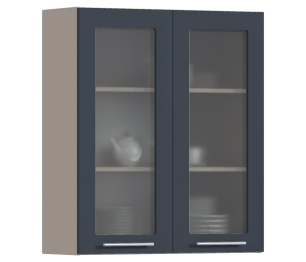 Эстель шкаф навесной со стеклом 2 дв 80х92 см