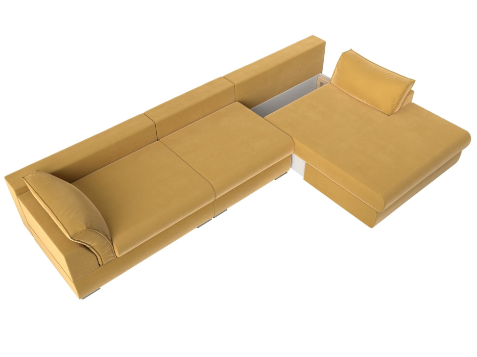 Диваны угловые в гостиную, Угловой диван Пекин Long угол правый, НПБ, микровельвет