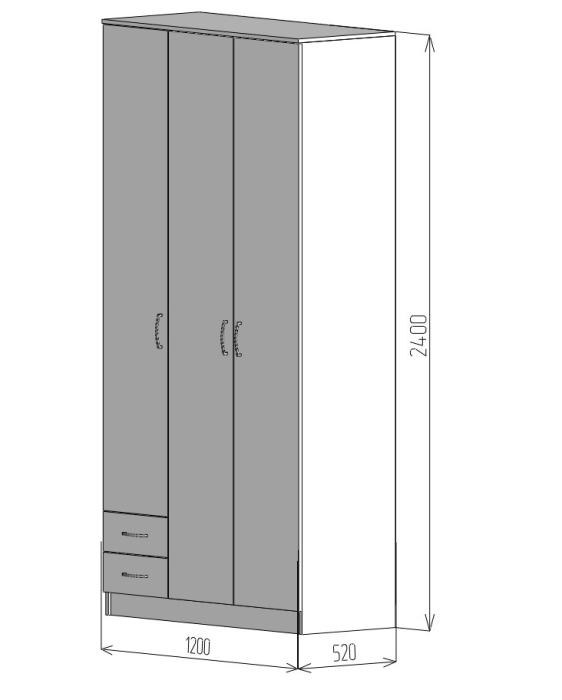 В детскую, Шкаф Фреш прямой ПФР 3-2
