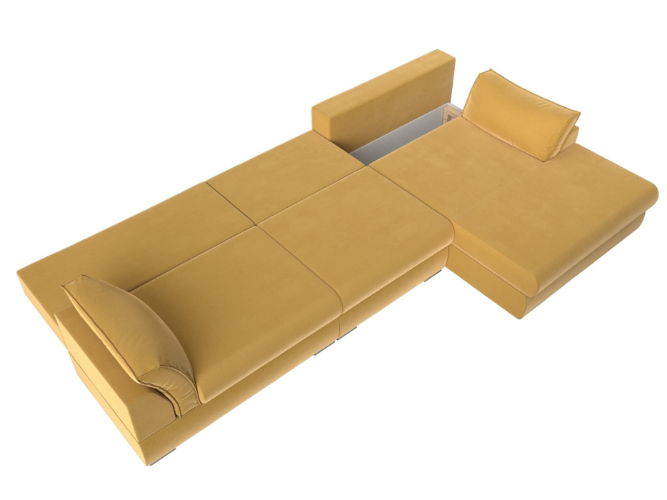 Диваны угловые в гостиную, Угловой диван Пекин Long угол правый, НПБ, микровельвет