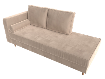 Кушетка Прайм, велюр, левый угол