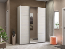 Шкафы-купе 3-х дверные, Шкаф-купе Широкий Прайм 3-х дверный ДСП/Зеркало/Доводчики 240х57х230