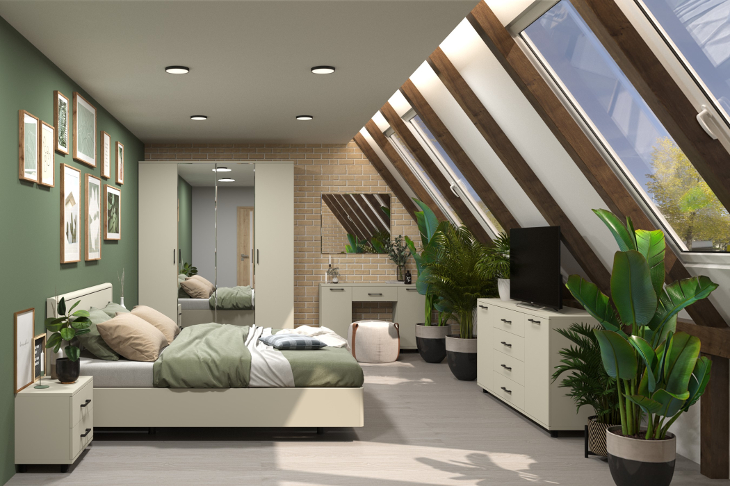 Спальня, Модульная спальня Грейс композиция 4  Серый Кашемир