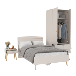 Шкаф 2-х дверный с кроватью Афина 1200 и прикроватной тумбочкой