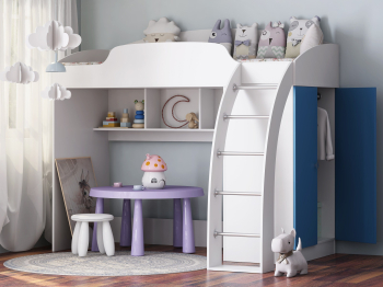 Кровать верхняя "Соня 1" (Белый)