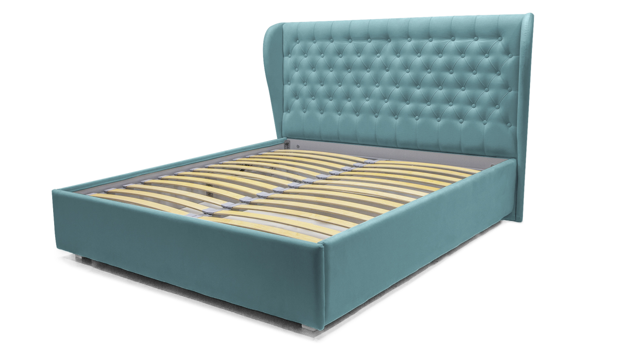 Мягкая кровать, Кровать с мягким изголовьем Мишель 1600 с подъемным механизмом, микровелюр