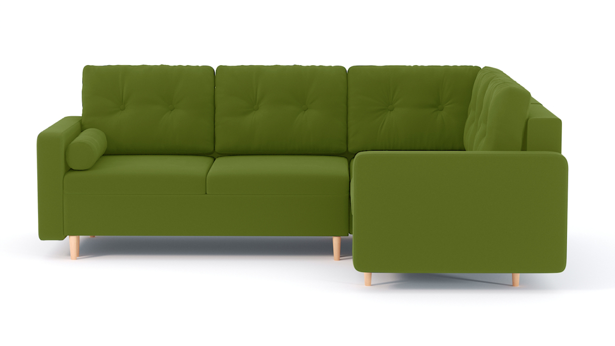 Диваны угловые в гостиную, Диван-кровать угловой еврокнижка-пантограф Белфаст модульный, велюр