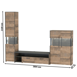 Мебель для гостиной в стиле лофт с подсветкой Трувор № 26
