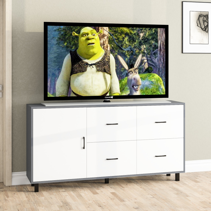 Комоды, Комод широкий с дверкой и ящиками РВК 125-1704