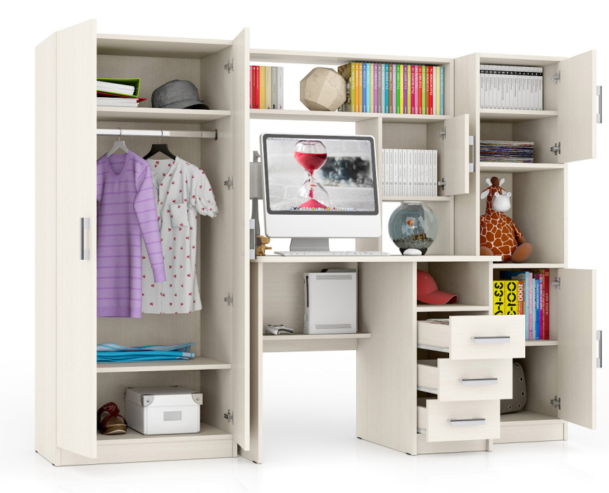 Домашние кабинеты, Компьютерный стол с пеналом и шкафом МД-СК-9