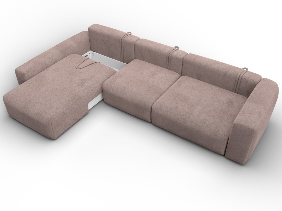 Диваны угловые в гостиную, Диван угловой Лига-066 НПБ Лонг угол левый, велюр TOWER