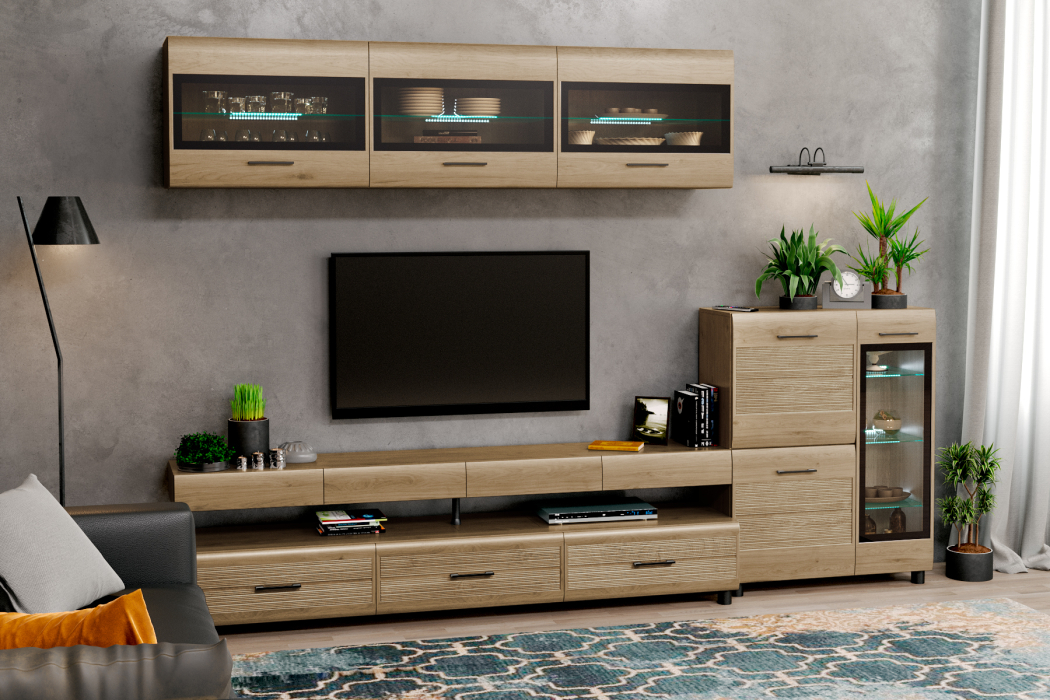 Стенки для гостиной, Модульная гостиная Камелия композиция 12