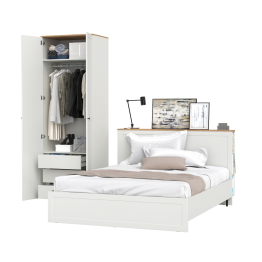 Шкаф-комод для одежды Остин и кровать с ортопедическим основанием 1600