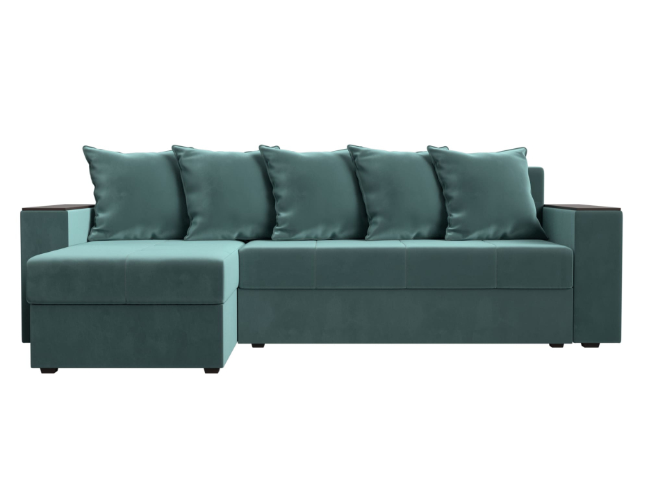 Диваны угловые в гостиную, Диван угловой Дубай Лайт, велюр, левый угол