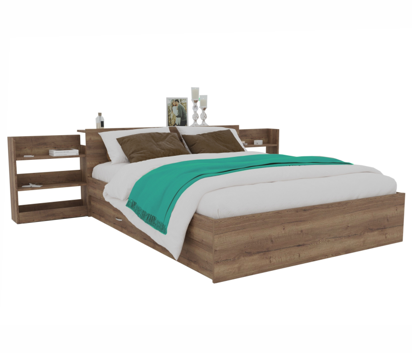 Двуспальные, Кровать Доминика с блоком и ящиком 160