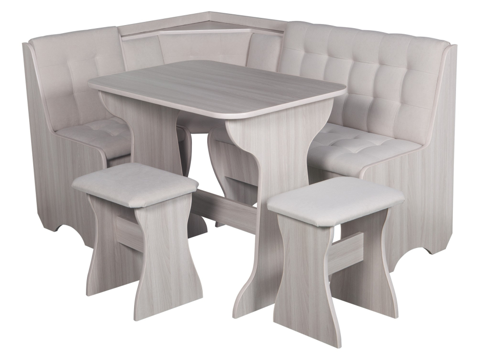 Кухонные уголки, Кухонный уголок Стиль 1Л (со столом СТ4) Ясень шимо светлый / велюр