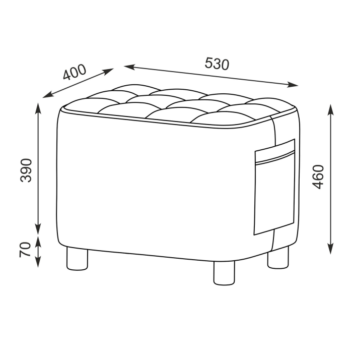 С зеркалом, Пуфик с карманом Вики и косметический столик Афина