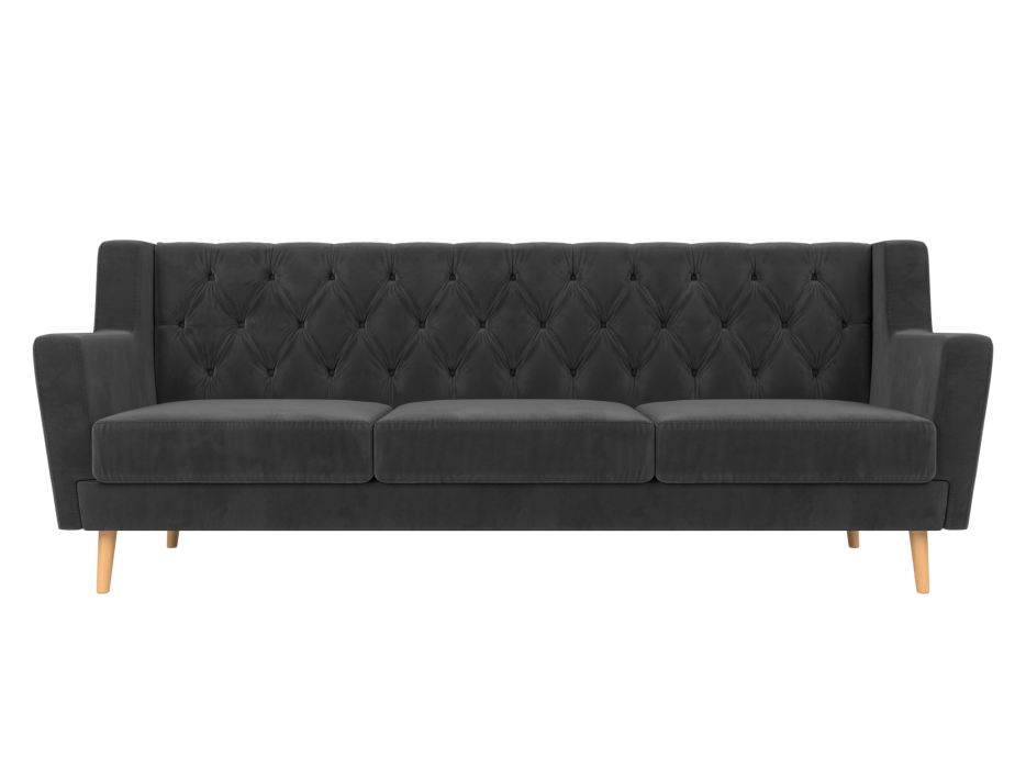 Диваны прямые кухонные, Прямой диван Брайтон 3 Люкс, велюр