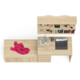 Тумба с дверками МА900 с компьютерным столом МС-6 левым и полкой 900