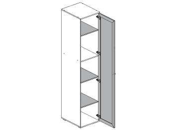 Пенал с полками правый РШ-22 Спальня Ричард