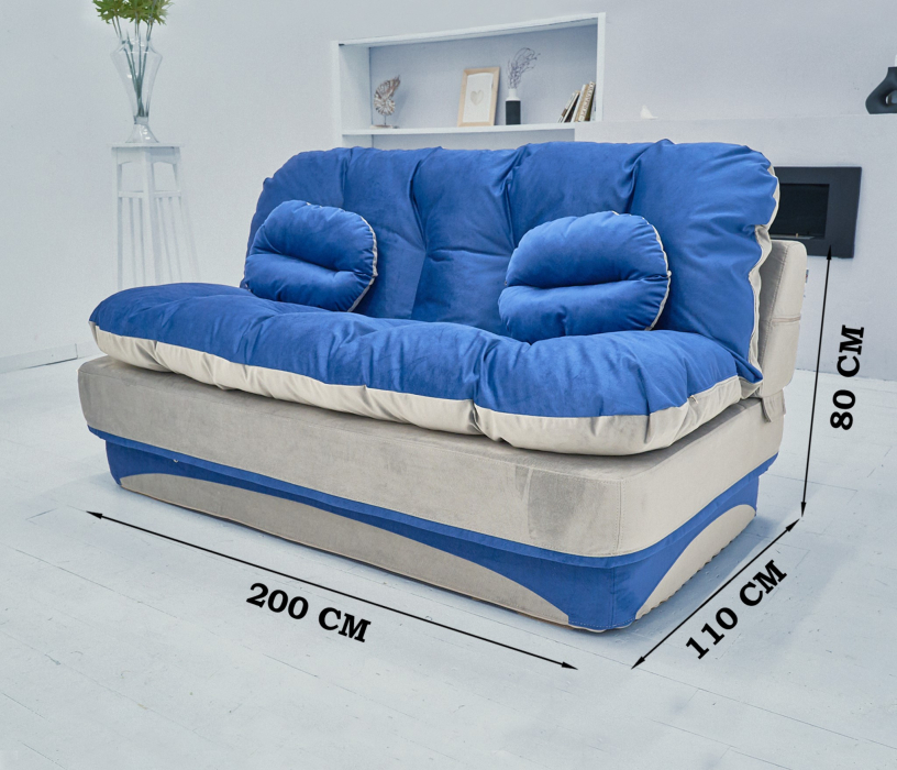 Дизайнерские диваны для гостиной, Бескаркасный диван-кровать Клиффорд 1950*930 мм велюр