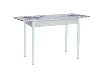 Нью йорк стол обеденный раздвижной фотопечать опора круглая муар белый