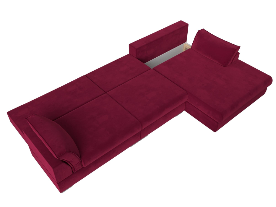 Диваны угловые в гостиную, Угловой диван Пекин Long угол правый, НПБ, микровельвет