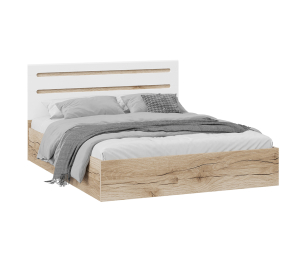 Фьюжн  Кровать с ПМ (белый глянец/дуб делано)