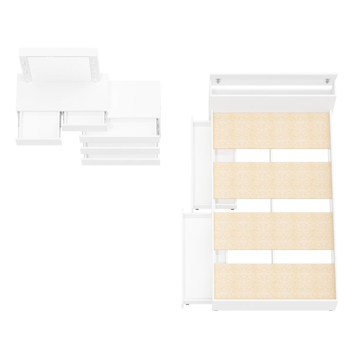 Спальные гарнитуры, Столик туалетный с лампочками 110 с полутораспальной кроватью с ящиками Ксения 1200