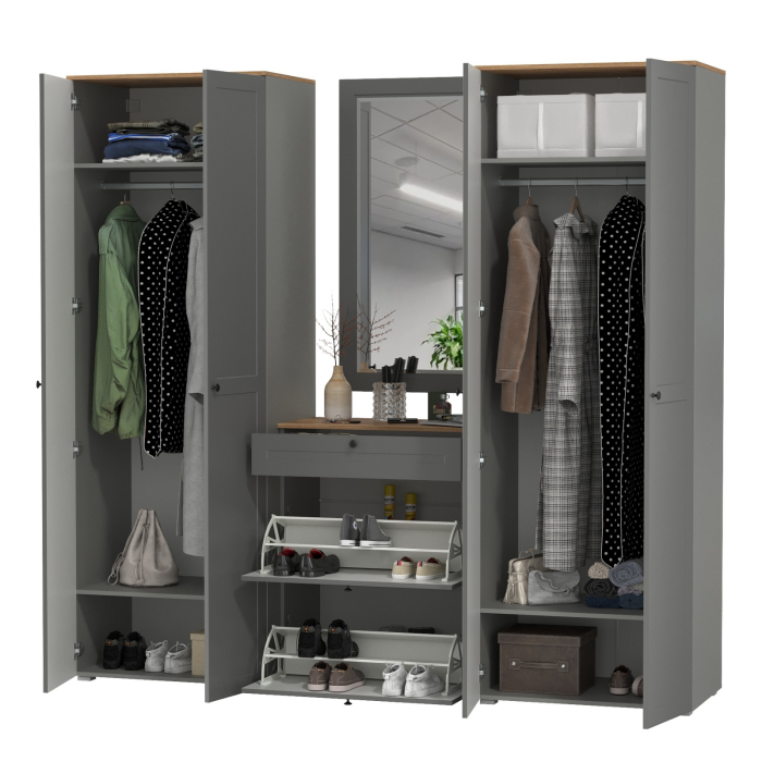 Прихожие, Обувница с зеркалом и два шкафа для прихожей Остин