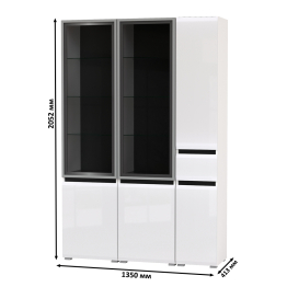 Горка для гостиной Сидней из шкаф-витрина 2 штуки и шкаф с ящиком 13.202