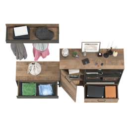 Обувница с сиденьем с комодом с дверкой и вешалкой Трувор