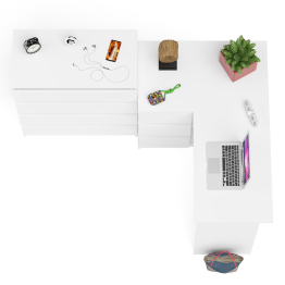 Комод Мори МК800 4-ре ящика с угловым компьютерным столом Мори МС-16 тумба слева