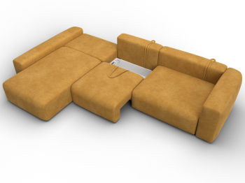 Диван угловой Лига-066 НПБ Лонг угол левый, велюр BRUT
