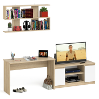 Прямые компьютерные столы, Широкая тумба Мори 1200 с письменным столом 1200.1 и полкой 