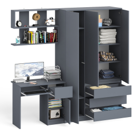 Шкаф-комод Мори МШ1200.1 со столом Мори МС-1 правый и полкой Мори 900