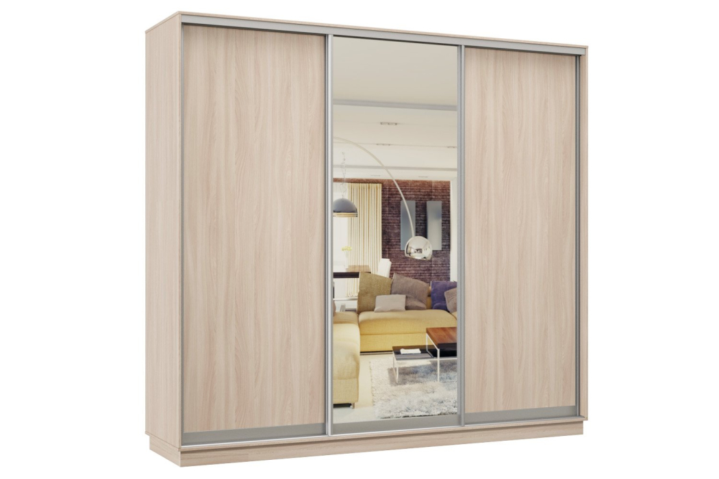 Шкафы-купе 3-х дверные, Шкаф-купе Премьер Лайт 59 (02;01;02) трехдверный