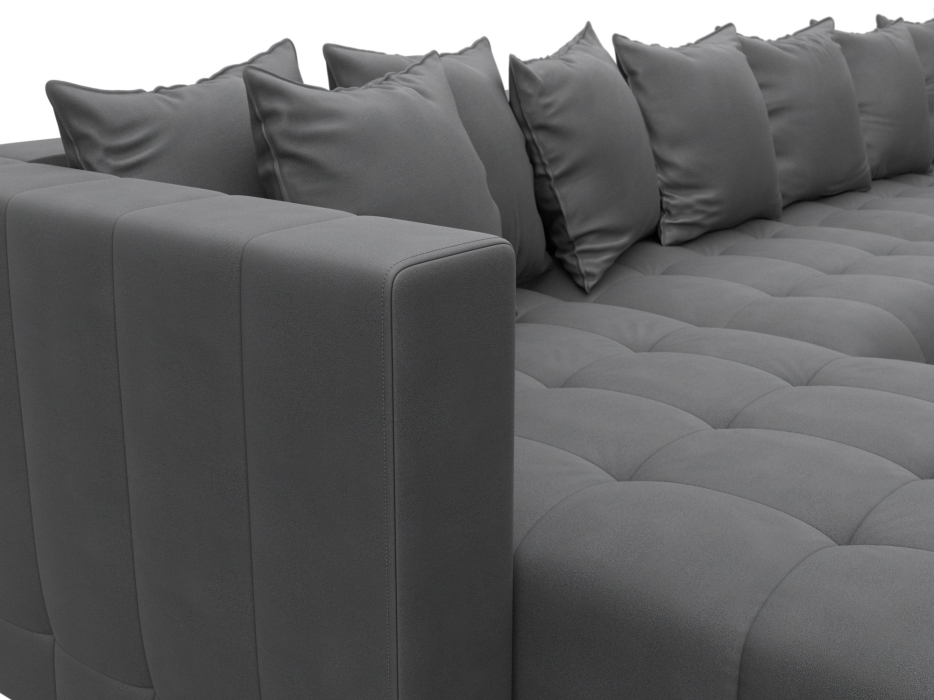 Диваны еврокнижки, Диван П-образный Лига-052 НПБ Лонг, замша JOLY