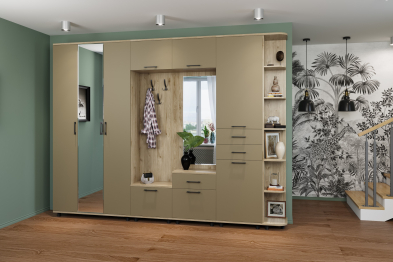 Модульная прихожая Грейс композиция 5  Гикори Джексон Светлый