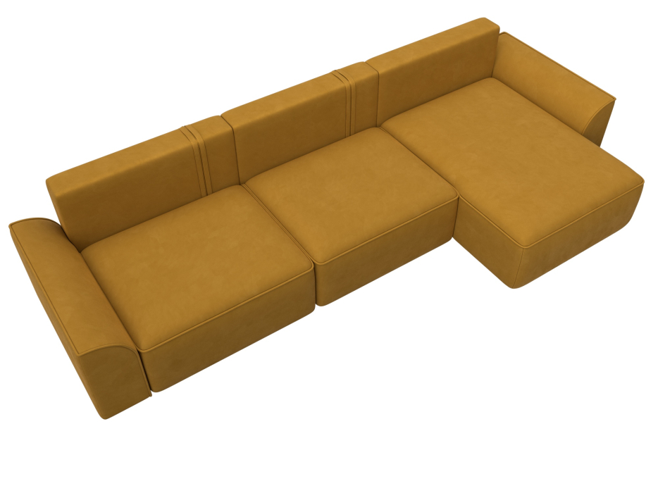 Диваны угловые в гостиную, Диван угловой Лига-048 НПБ лонг, велюр BRUT