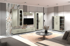 Стенки для гостиной, Модульная гостиная Грейс композиция 4  Серый Кашемир