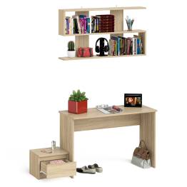 Стол письменный Мори 1200 с тумбочкой и навесной полкой 1200