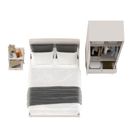 Шкаф 2-х дверный с кроватью двуспальной Афина 1400 и прикроватной тумбочкой