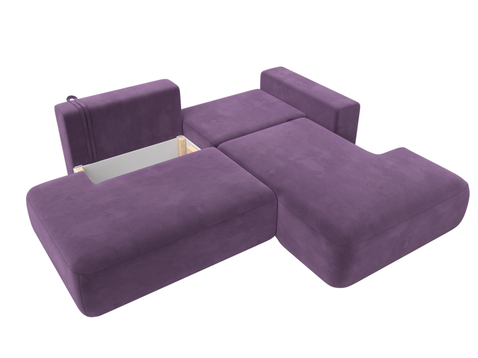 Диваны угловые в гостиную, Диван угловой Лига-036 Модерн правый угол, микровельвет