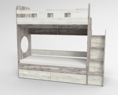 Для подростка, Трехъярусная кровать Юниор,  Бетон