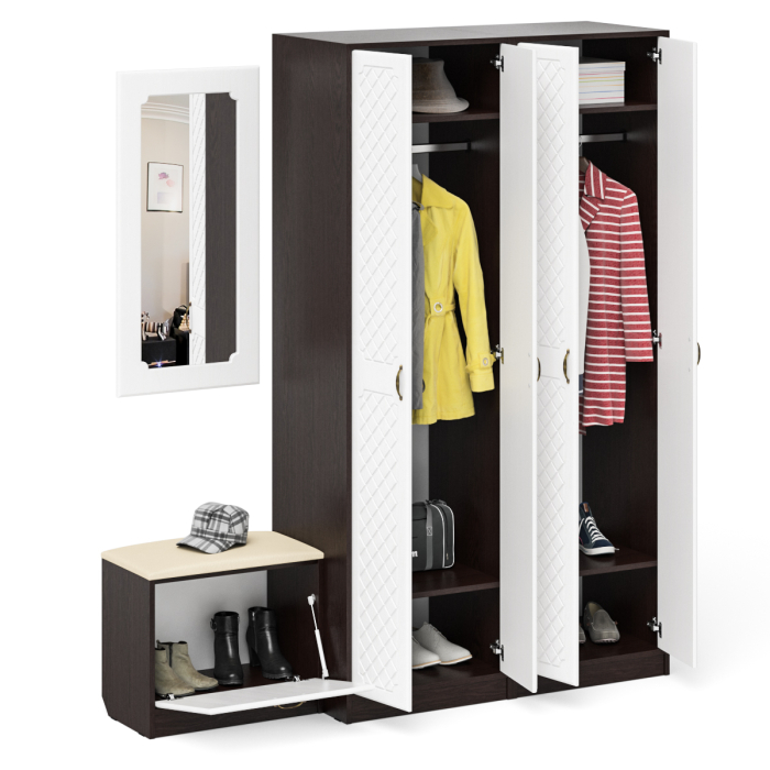 Прихожие, Прихожая П-6 компоновка № 8 МДФ фрезеровка ромб