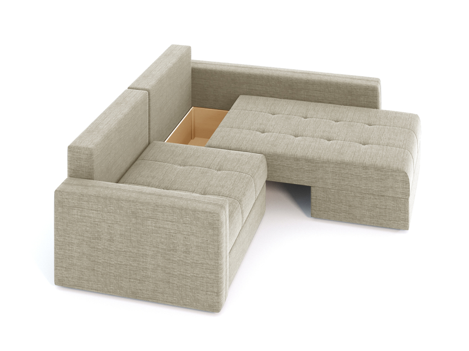 Диваны угловые в гостиную, Диван-кровать угловой Брест 2 секции еврокнижка, рогожка