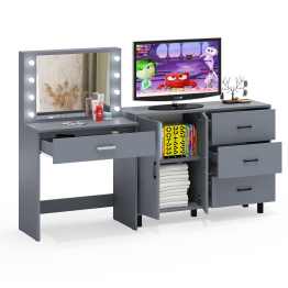 Столик туалетный с подсветкой СТ-4 и комод-тумба с ящиками 123-1204